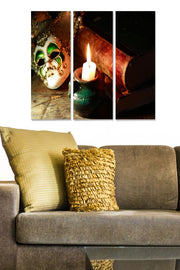 Tríptico Decorativo em MDF, Multicolor, 70x50 cm (3x20x50), Espessura 3 mm