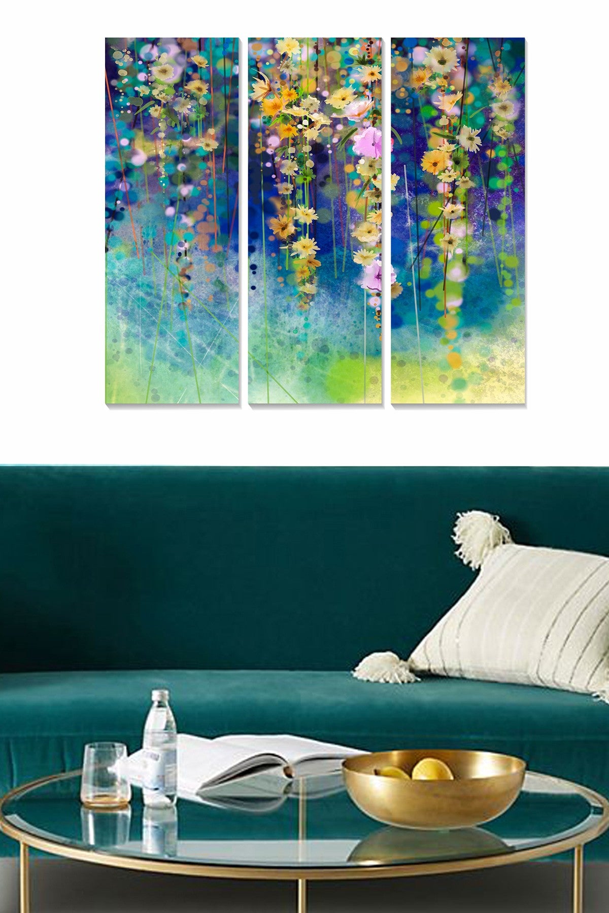 Tríptico Decorativo em MDF Multicolor – 70x50 cm (3 peças), 3 mm