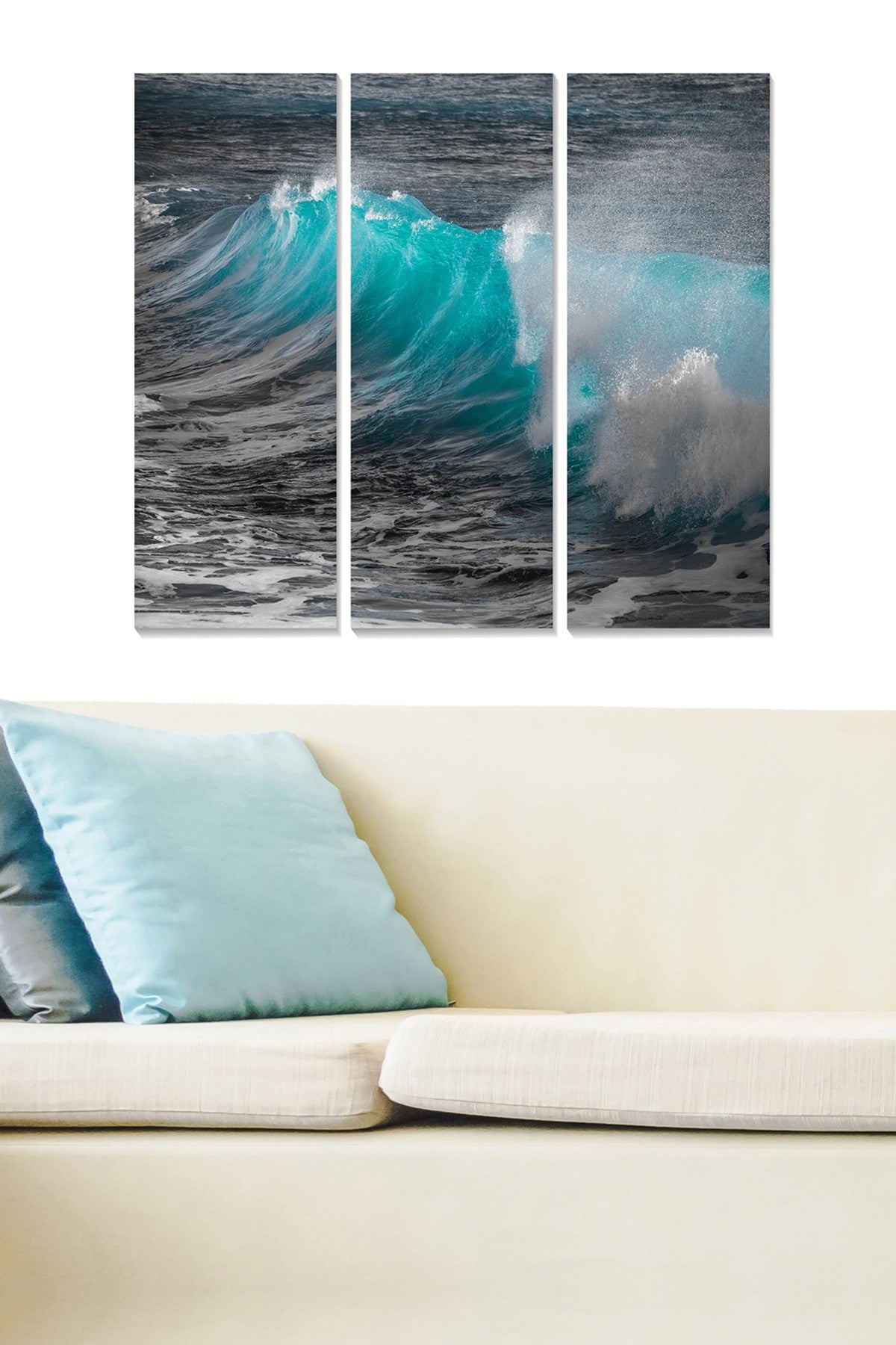 Quadro Decorativo em MDF Multicolor – Conjunto de 3, 70x50 cm (20x50 cm cada)