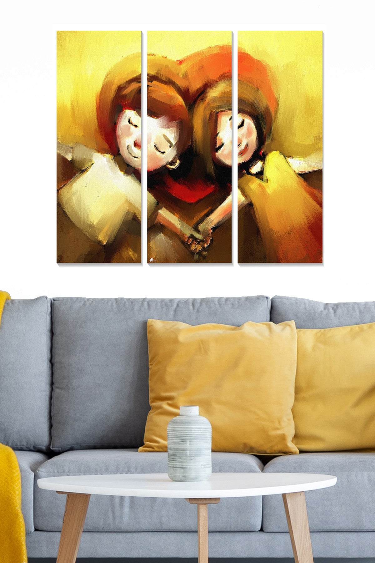 Quadro Decorativo em MDF Multicolor — Conjunto de 3 Peças, 20 x 50 cm cada (Total 70 x 50 cm), Espessura 3 mm