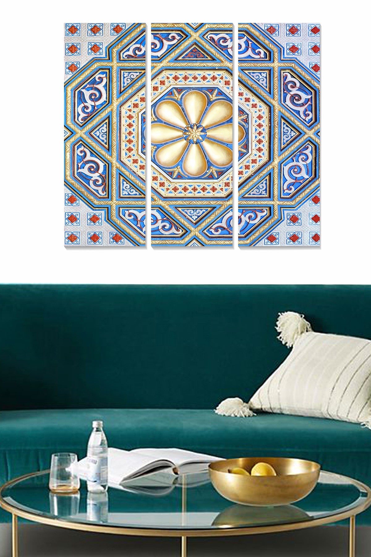 Tríptico Decorativo em MDF Multicolor (3 Peças) – 20x50 cm cada, Total 70x50 cm, MDF 3 mm