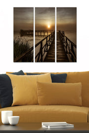 Quadro Decorativo em MDF Multicolorido – Conjunto de 3 Peças (20x50 cm cada), Tamanho Total 70x50 cm, MDF 3 mm