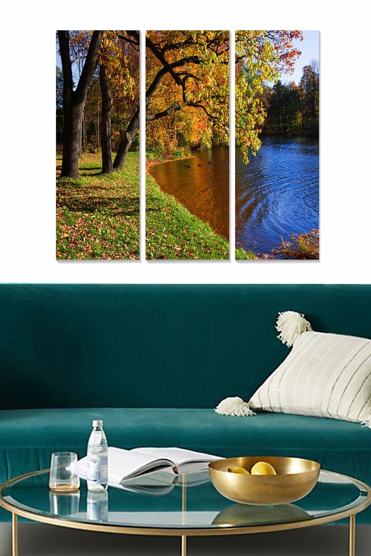 Quadro Decorativo em MDF Multicolorido – Conjunto de 3 Peças (20x50 cm cada, Total 70x50 cm) – Espessura 3 mm – MDF34813084