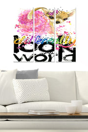 Quadro Decorativo em MDF Multicolor (Conjunto de 3) – Total 70x50 cm, 3x 20x50 cm, Espessura 3 mm