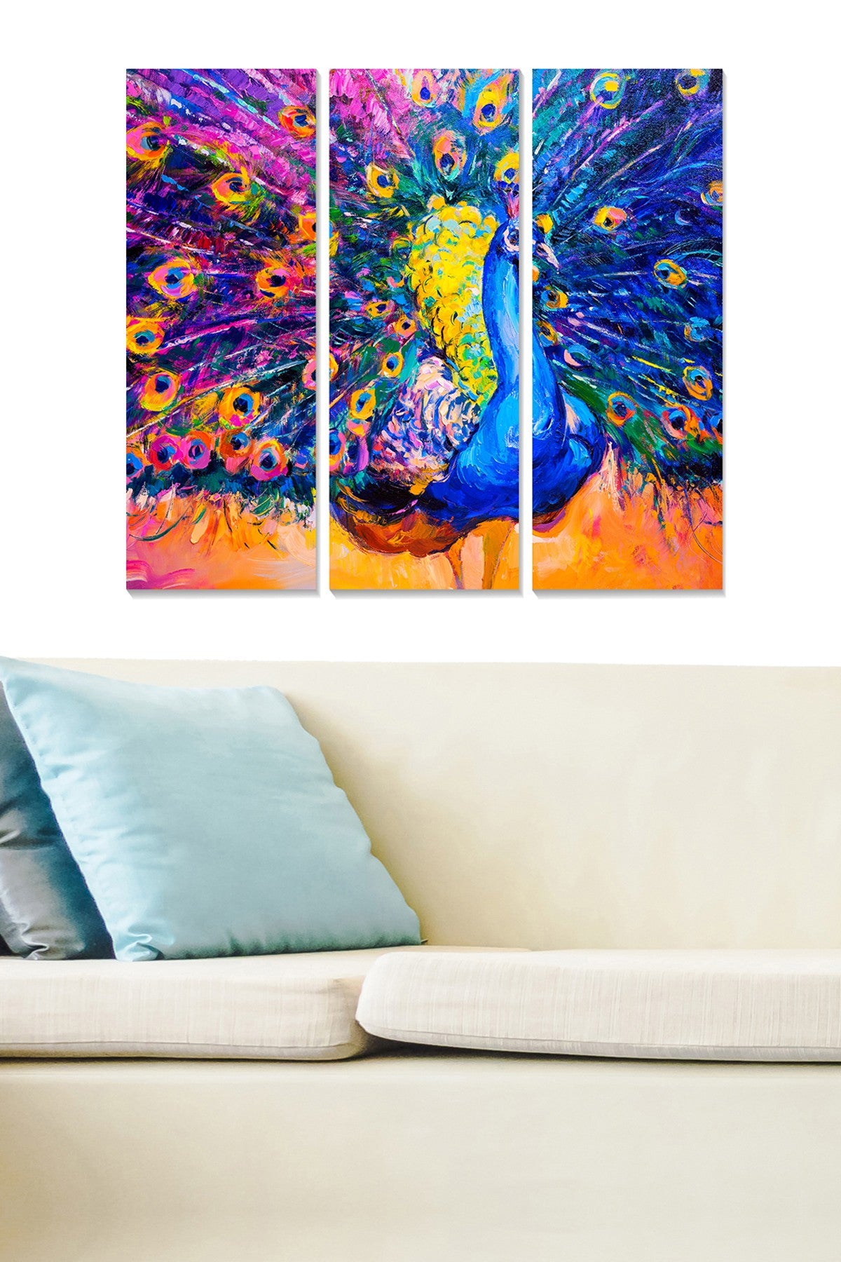 Quadro Decorativo em MDF Multicor – Tríptico 70x50 cm (3x 20x50 cm)