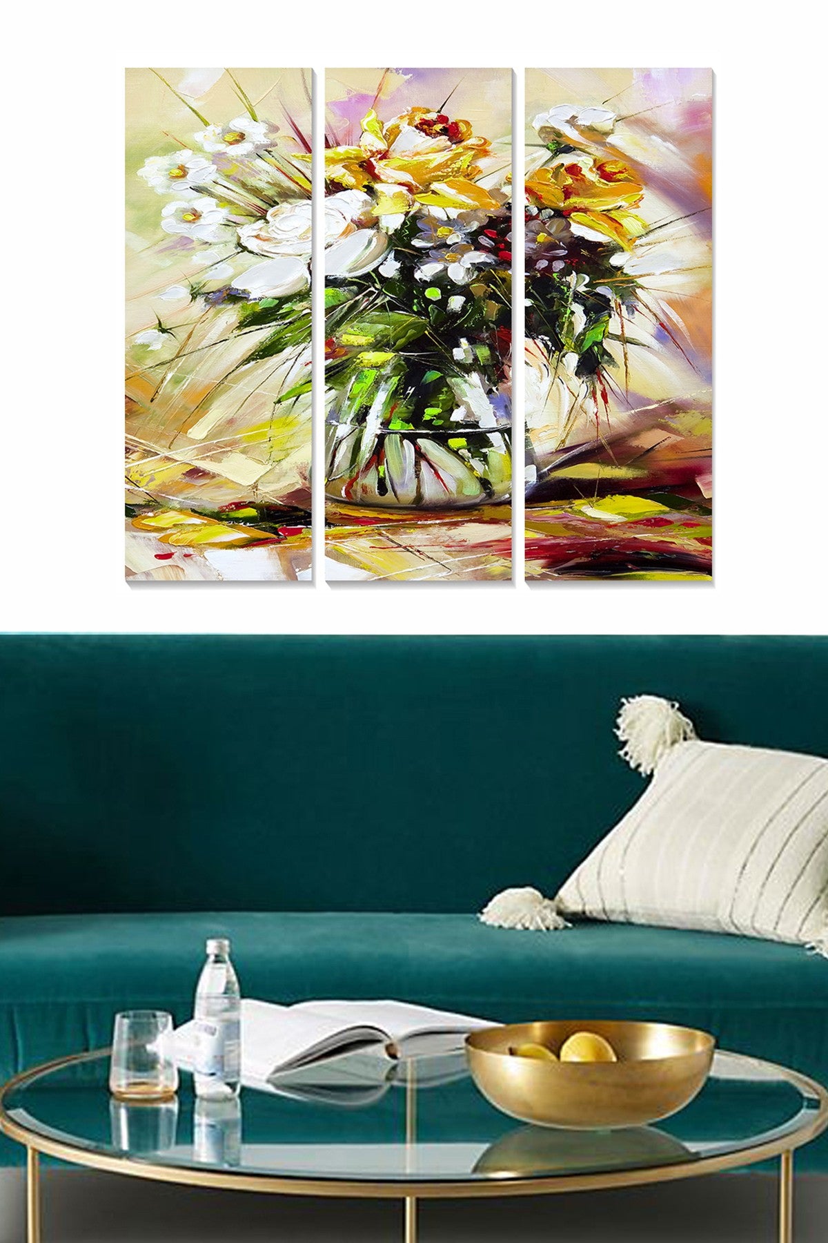 Quadro Decorativo em MDF Multicolor – Conjunto de 3 Peças, 70 x 50 cm