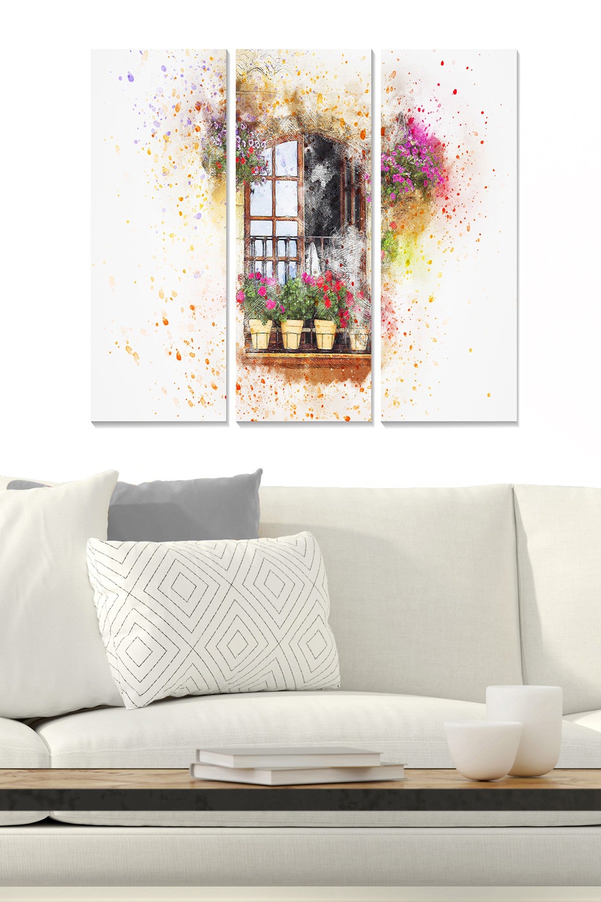 Quadro Decorativo em MDF Multicolor – Conjunto 3 Peças 20x50 cm (cada), Total 70x50 cm