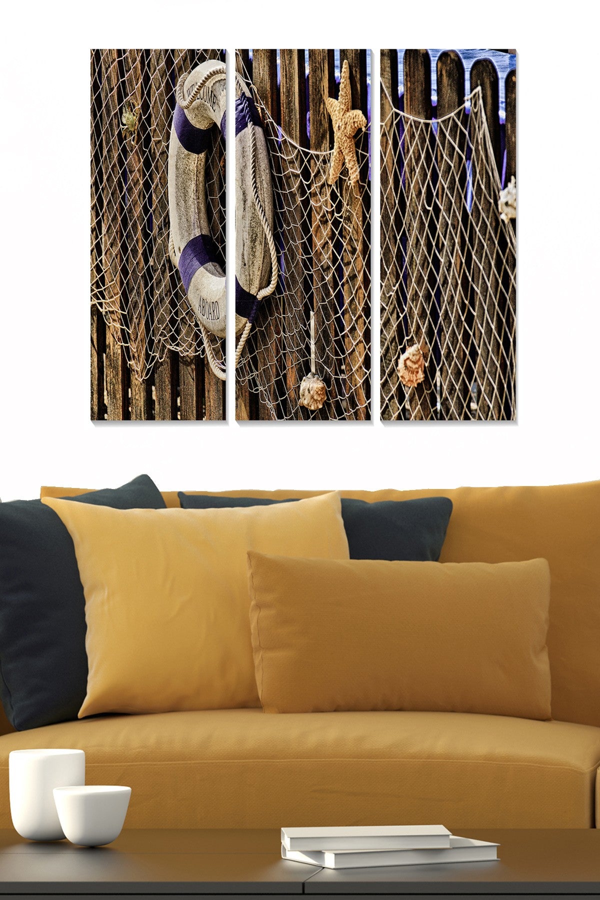 Quadro Decorativo em MDF 100% (3 Peças) – Multicolor, 20x50 cm cada, Total 70x50 cm, 3 mm