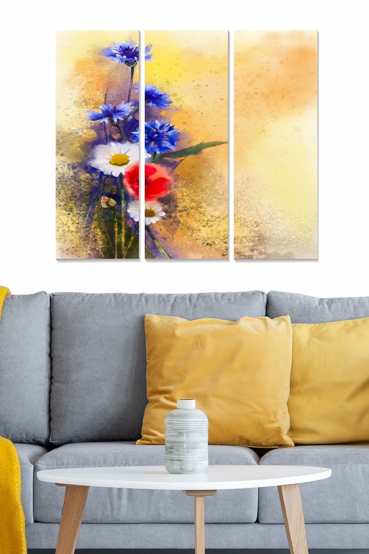 Quadro Decorativo em MDF – Conjunto de 3 Peças Multicolor (70 x 50 cm)