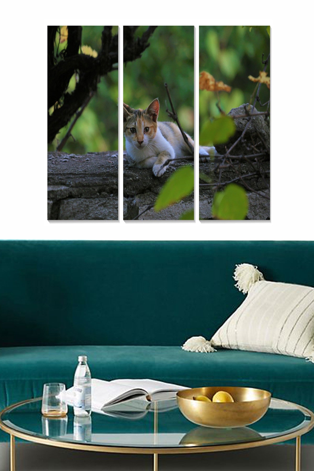 Conjunto de 3 Quadros Decorativos em MDF Multicolor – 20x50 cm cada (Total 70x50 cm), Espessura 3 mm