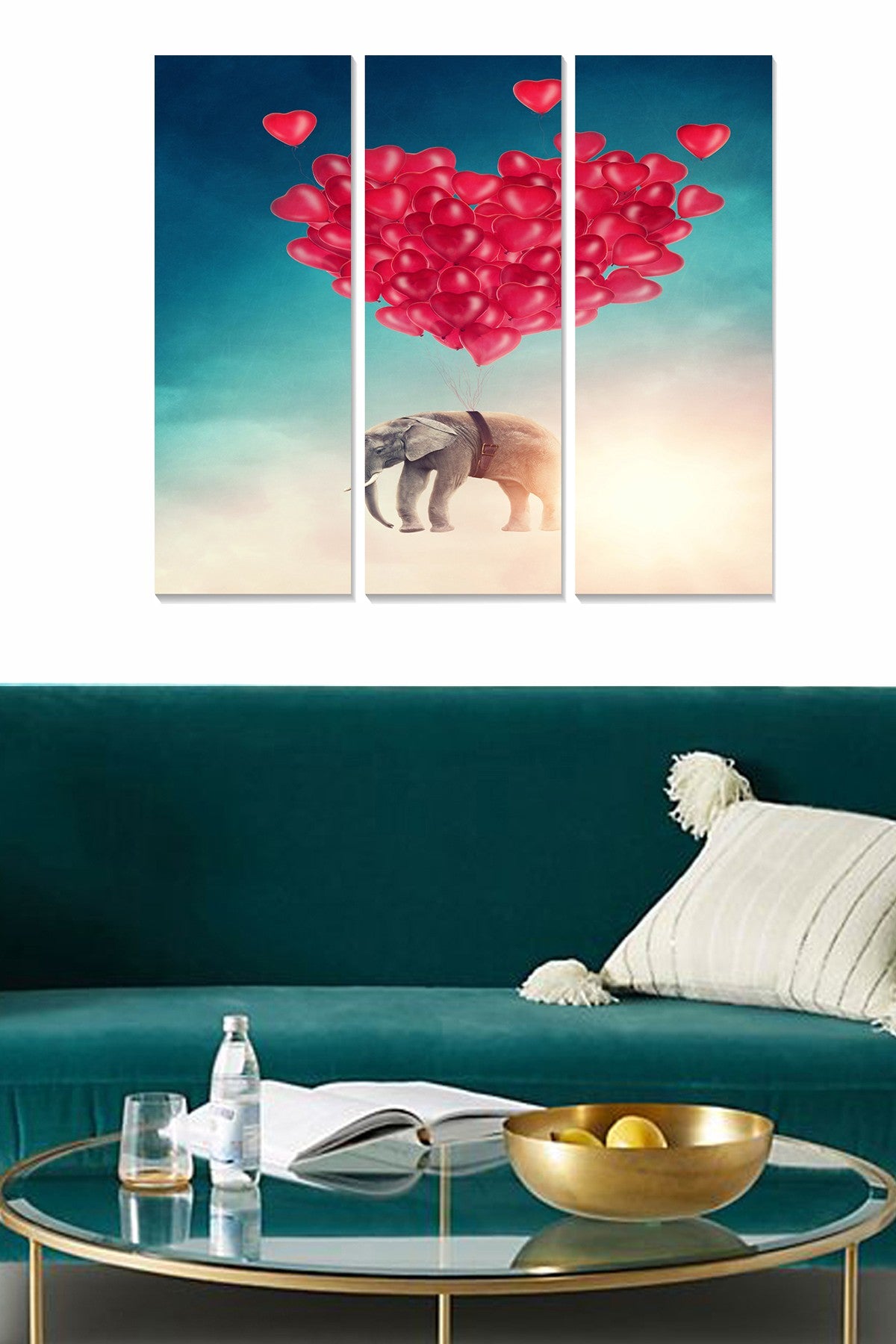 Quadro Decorativo em MDF Multicolor – Conjunto de 3 Peças (20x50 cm cada), Tamanho Total 70x50 cm, Espessura 3 mm