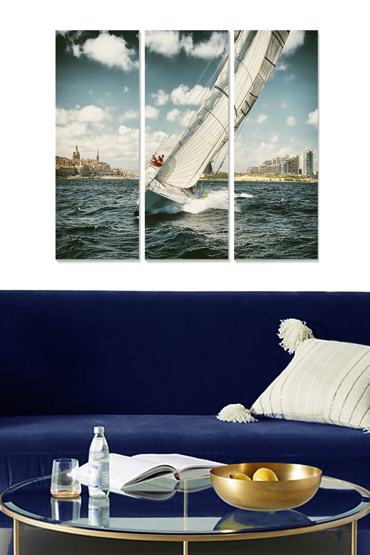 Quadro Decorativo em MDF Multicolor — 3 Peças (3x20x50 cm), Tamanho Total 70x50 cm, Espessura 3 mm