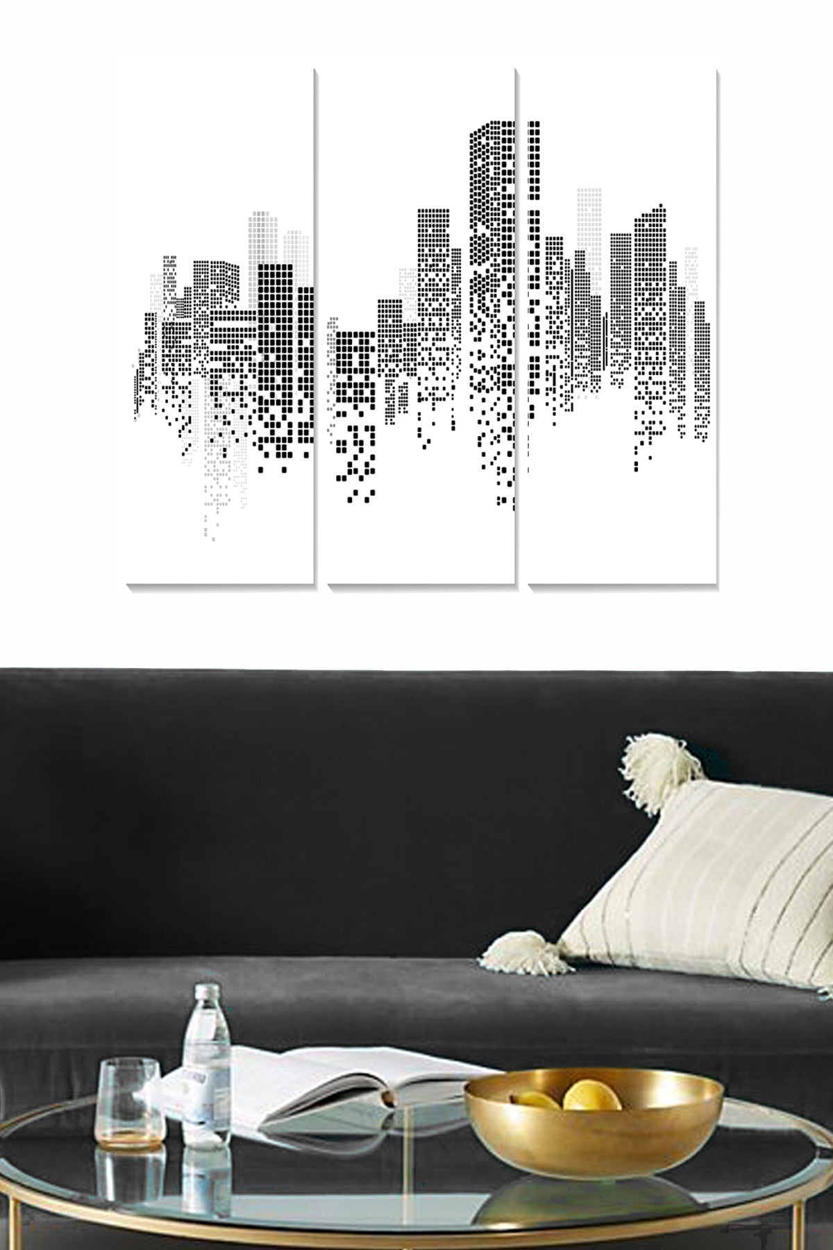 Quadro Decorativo em MDF Multicolor – Tríptico 3 Peças (20 x 50 cm cada), Total 70 x 50 cm, Esp. 3 mm