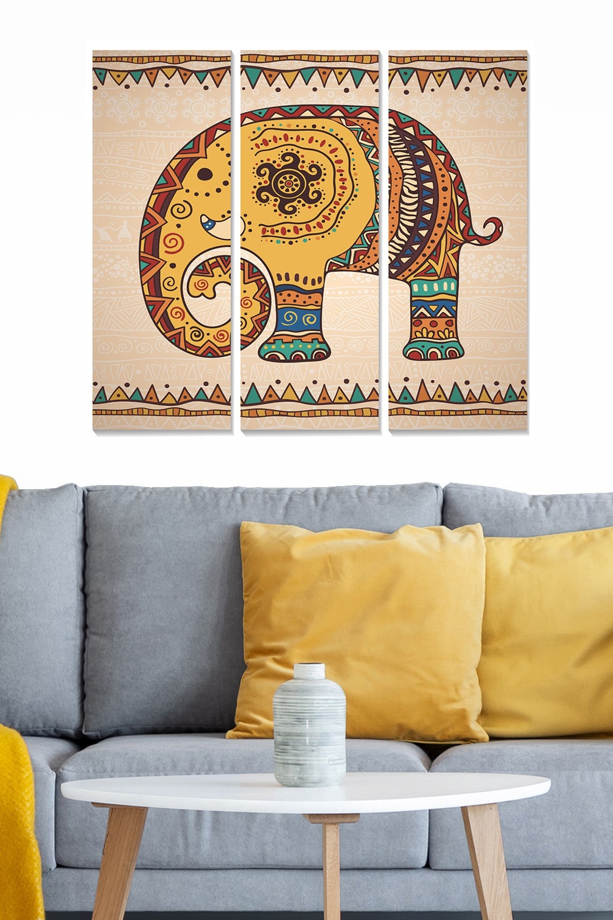 Quadro Decorativo em MDF (3 Peças) Multicolor – 70 x 50 cm, 3 mm