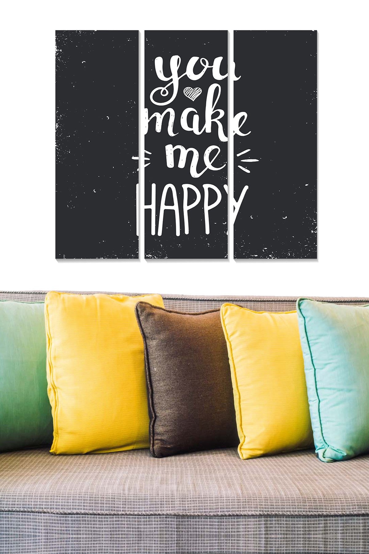 Conjunto de Quadros Decorativos em MDF (3 Peças) Multicolor – 70x50 cm (Total), 3 mm