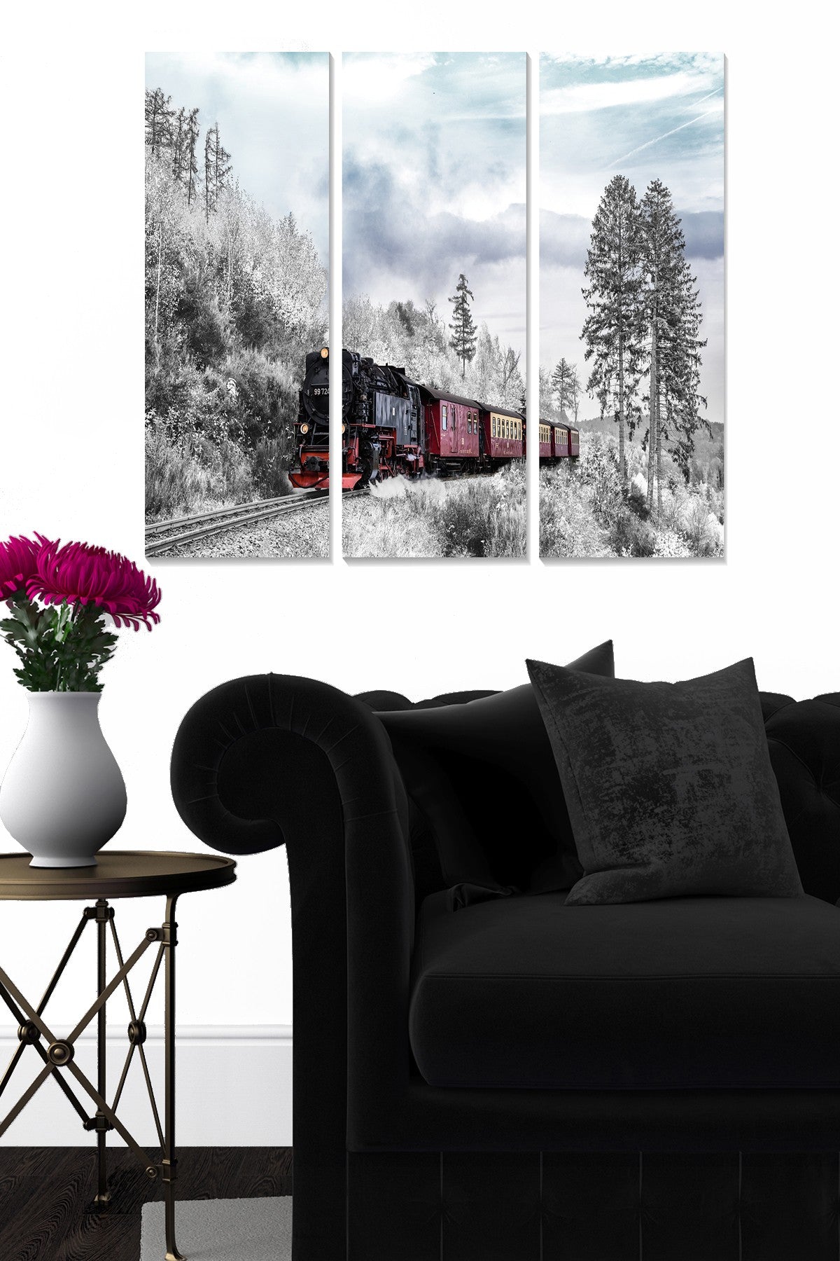 Conjunto de Quadros Decorativos em MDF Multicolor (3 Peças) – 70x50 cm, Espessura 3 mm