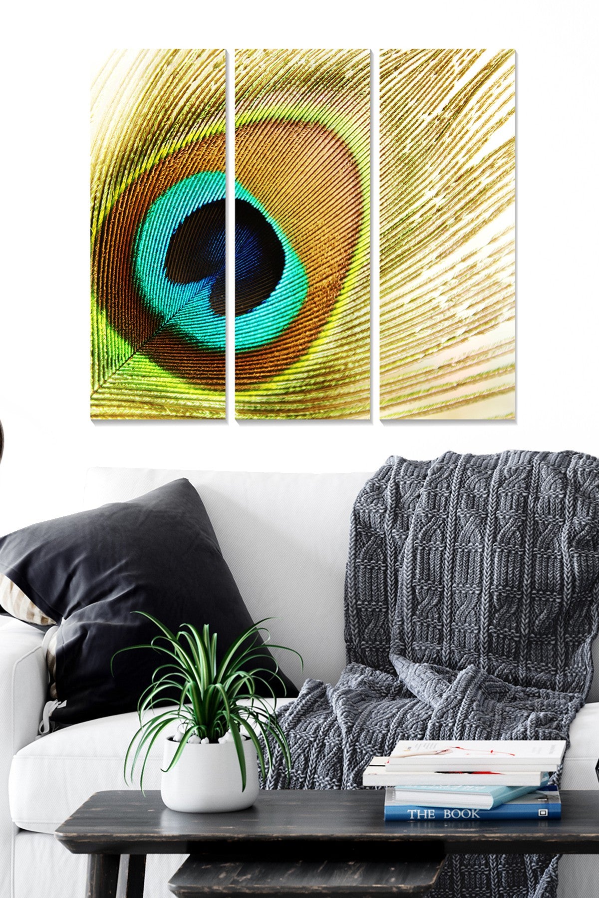 Tríptico Decorativo em MDF 100% Multicolor – 70 x 50 cm (total), 20 x 50 cm (cada), Espessura 3 mm