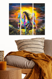 Tríptico Decorativo em MDF Multicolor 70x50 cm (3 x 20x50 cm, 3 mm)