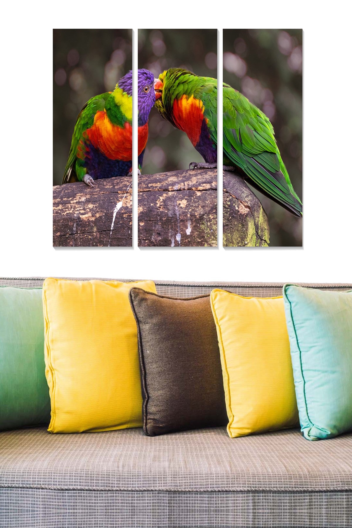 Quadro Decorativo em MDF Multicolor — Conjunto de 3 Peças (20x50 cm cada, Total 70x50 cm, Espessura 3 mm)