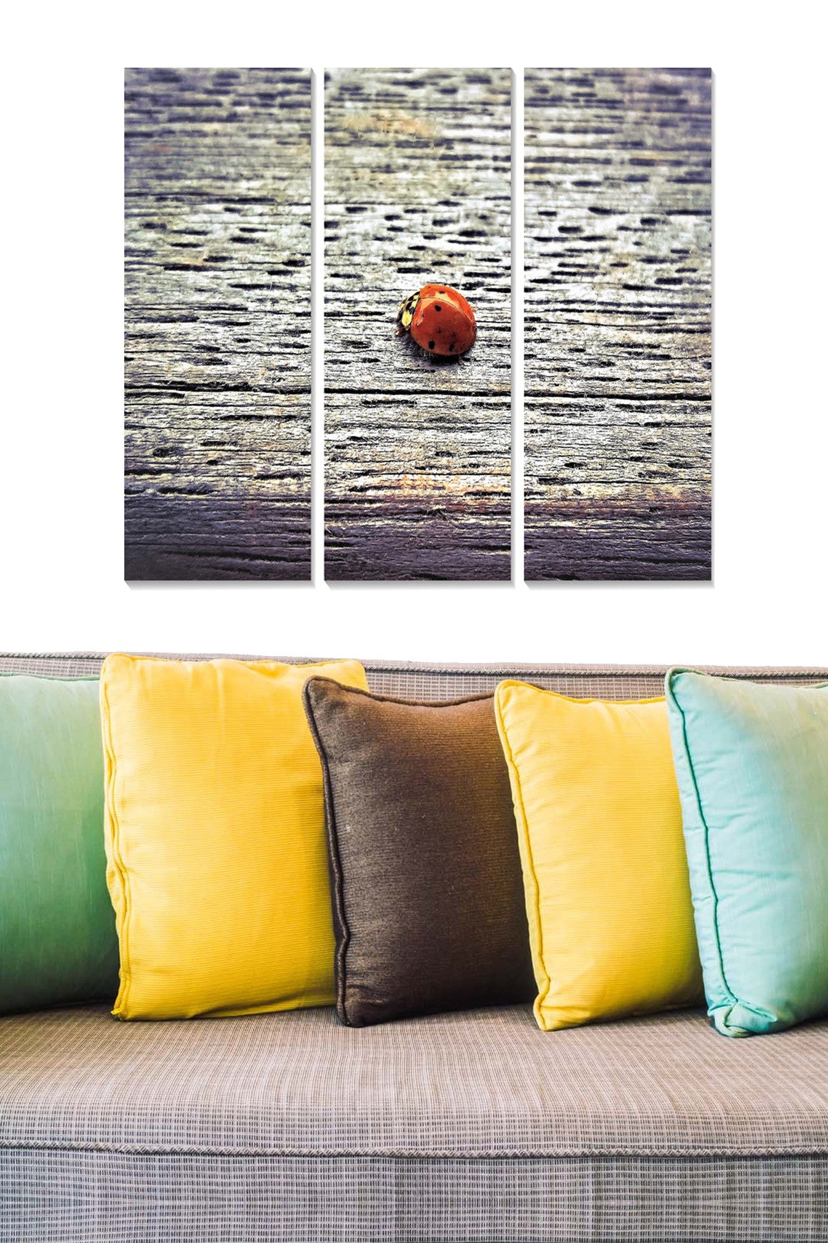 Tríptico Decorativo em MDF Multicolor – 70x50 cm (3x 20x50 cm), Espessura 3 mm