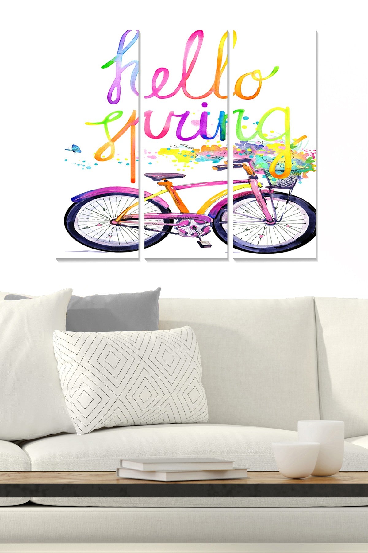 Quadro Decorativo em MDF Multicor, 3 Peças, 70x50 cm (3x 20x50 cm), 3 mm – MDF384004327