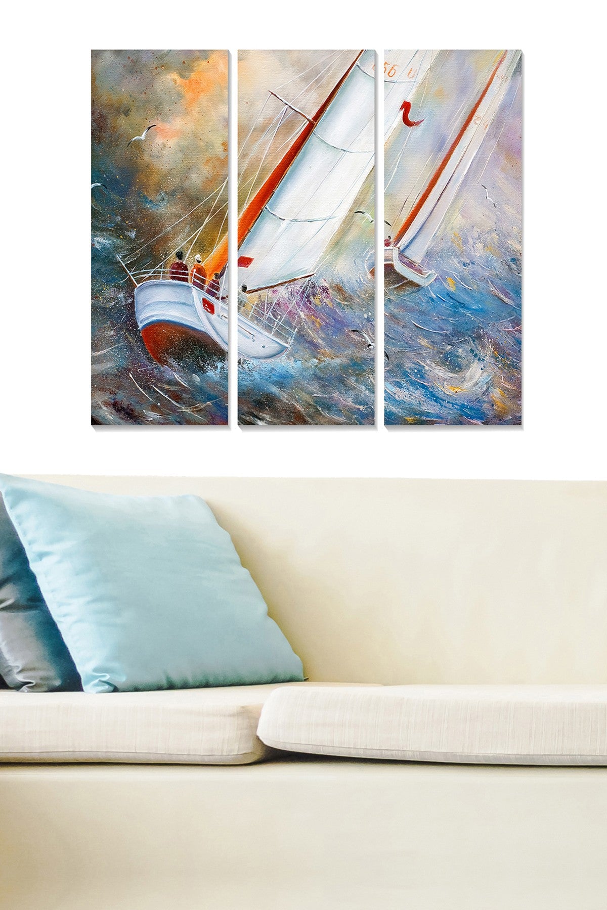 Quadro Decorativo em MDF Multicolor (Conjunto de 3 Peças) – 20 x 50 cm cada, Total 70 x 50 cm, Espessura 3 mm – MDF38411098