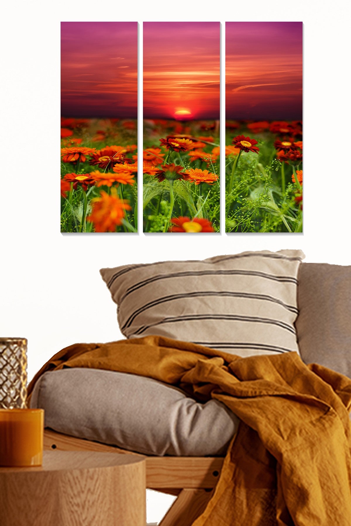 Quadro Decorativo em MDF Multicolor 3 Peças – 20x50 cm cada (70x50 cm total), MDF 3 mm, 1 kg