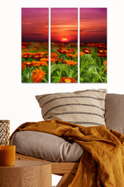 Quadro Decorativo em MDF Multicolor 3 Peças – 20x50 cm cada (70x50 cm total), MDF 3 mm, 1 kg