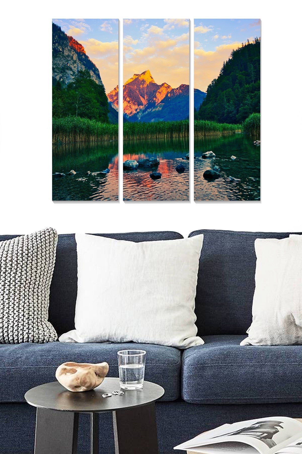 Quadro Decorativo em MDF Multicolor – Conjunto 3 Peças, 20x50 cm (cada), Total 70x50 cm, Espessura 3 mm