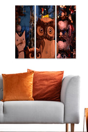 Conjunto de 3 Quadros Decorativos 100% MDF (3 mm), Multicolor — 20x50 cm cada, tamanho total 70x50 cm