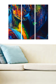 Conjunto de Quadros Decorativos em MDF Multicolor (3 Peças) – 20x50 cm cada, Total 70x50 cm, Espessura 3 mm