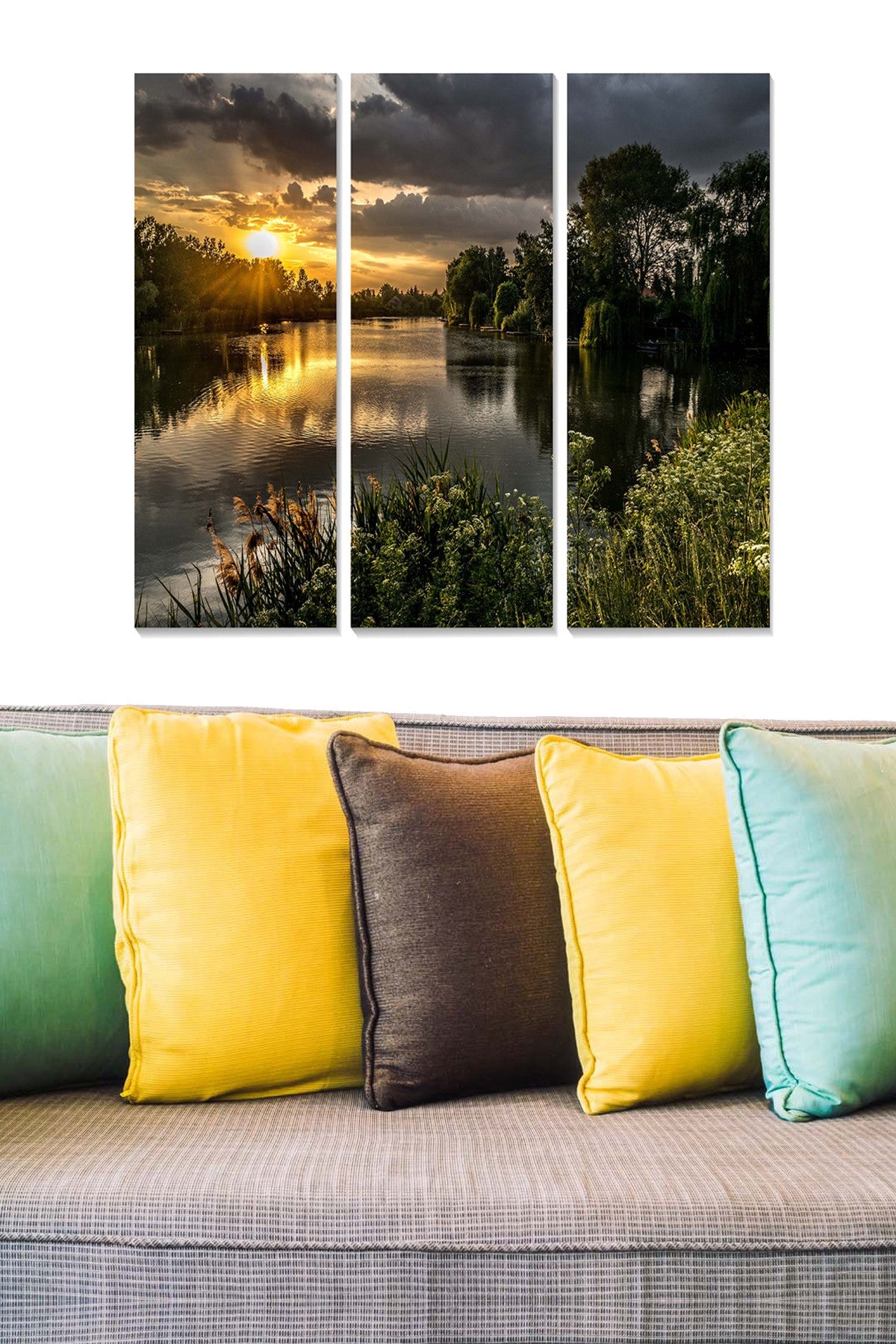 Quadro Decorativo em MDF Multicolor — Conjunto de 3 Peças, 70 x 50 cm (3 mm)