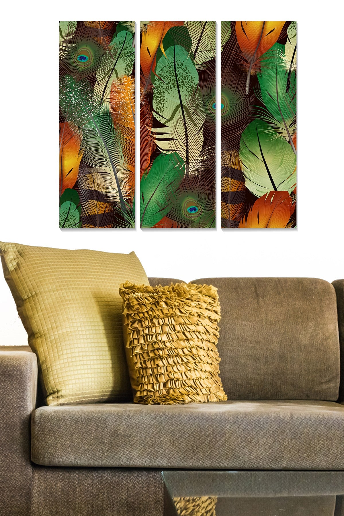 Quadro Decorativo em MDF Multicolor — Conjunto 3 Peças (20 x 50 cm cada) — Tamanho Total 70 x 50 cm — MDF 3 mm — MDF391084693