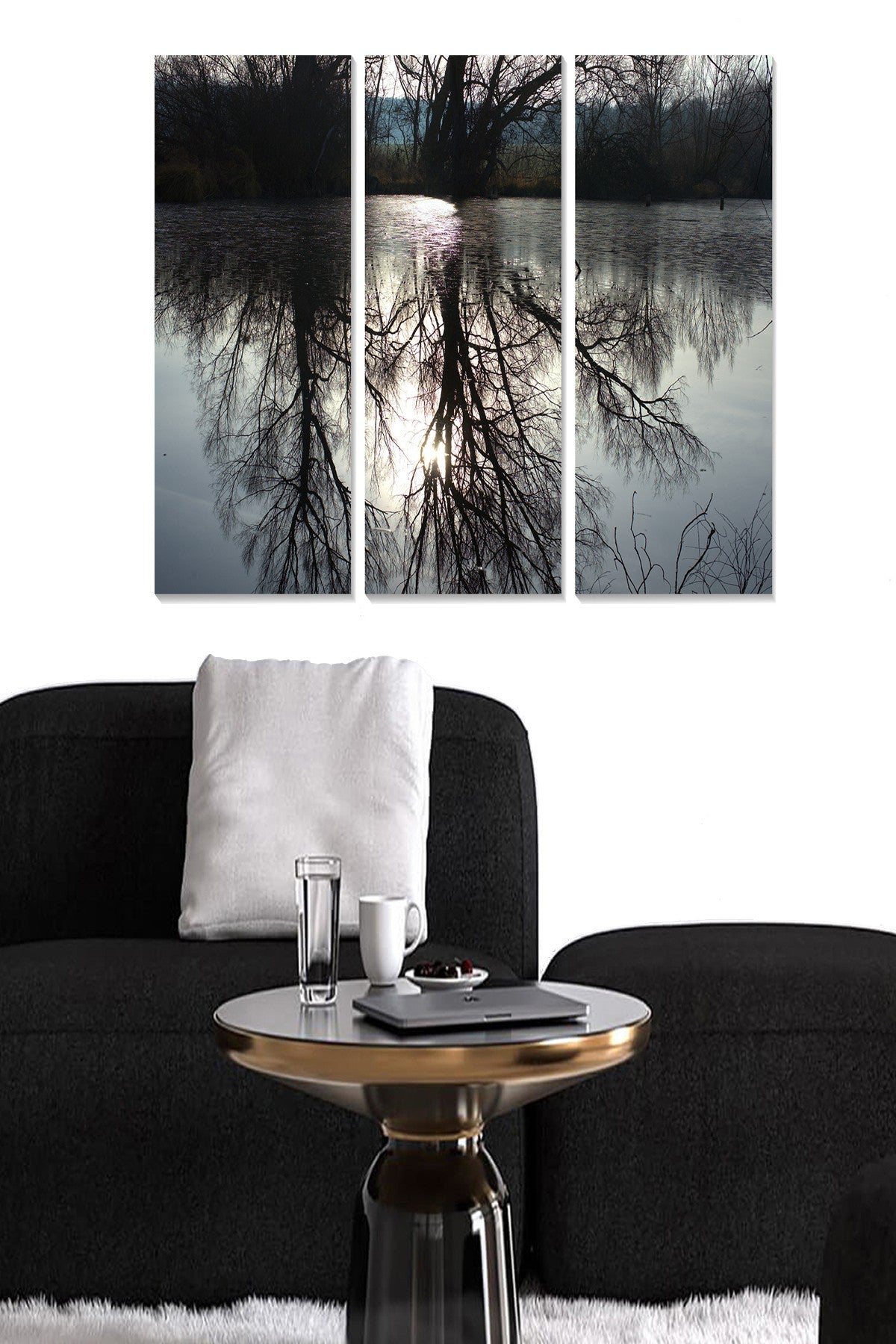 Quadro Decorativo em MDF Multicolor – Conjunto de 3 Peças (20x50 cm cada, total 70x50 cm, espessura 3 mm)