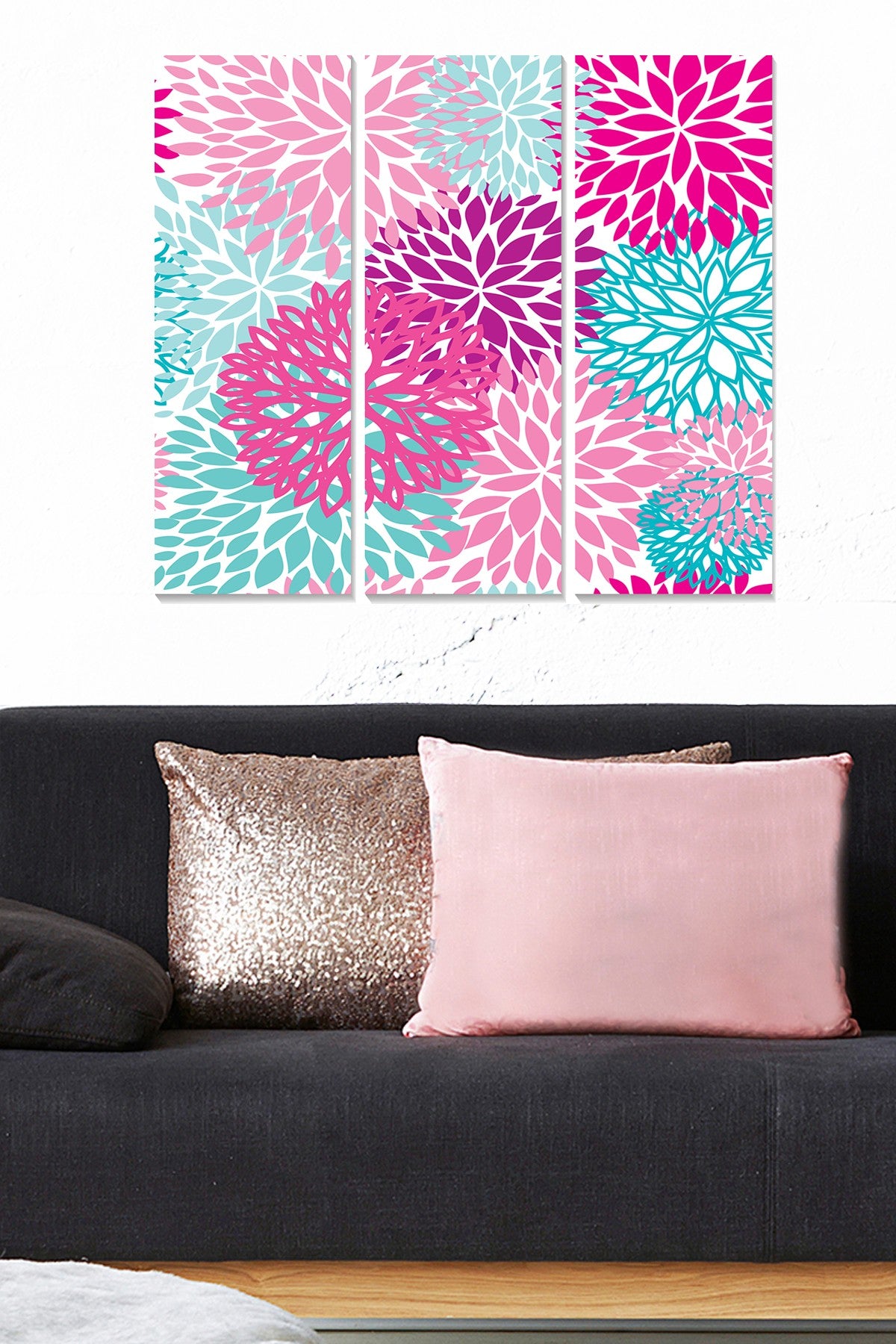 Quadro Decorativo em MDF Multicolor – Conjunto 3 Peças 20x50 cm (cada), Total 70x50 cm, Espessura 3 mm