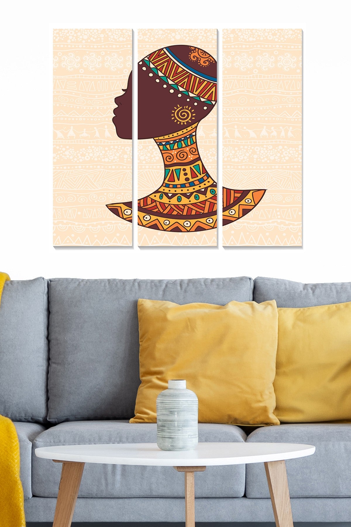 Quadro Decorativo em MDF Multicolor (3 Peças) – 70x50 cm total, 20x50 cm cada, espessura 3 mm