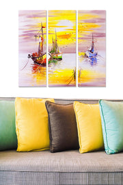 Quadro Decorativo em MDF Multicolor – Conjunto de 3 Peças (70x50 cm, 3 mm)