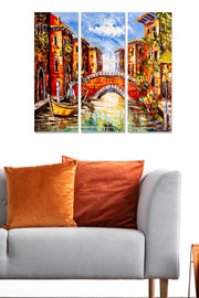 Quadro Decorativo em MDF Multicolor — Conjunto de 3 Peças, 70x50 cm (20x50 cm cada), esp. 3 mm