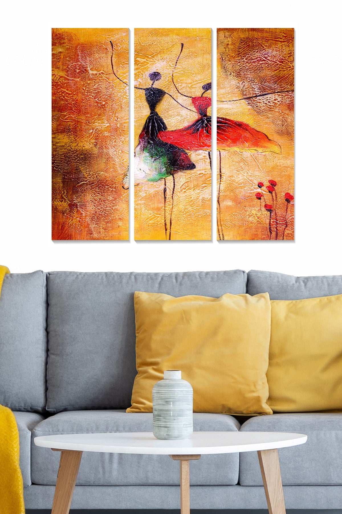 Quadro Decorativo em MDF Multicolor (3 Peças) – Total 70x50 cm, 3 mm espessura, 20x50 cm cada, 1 kg