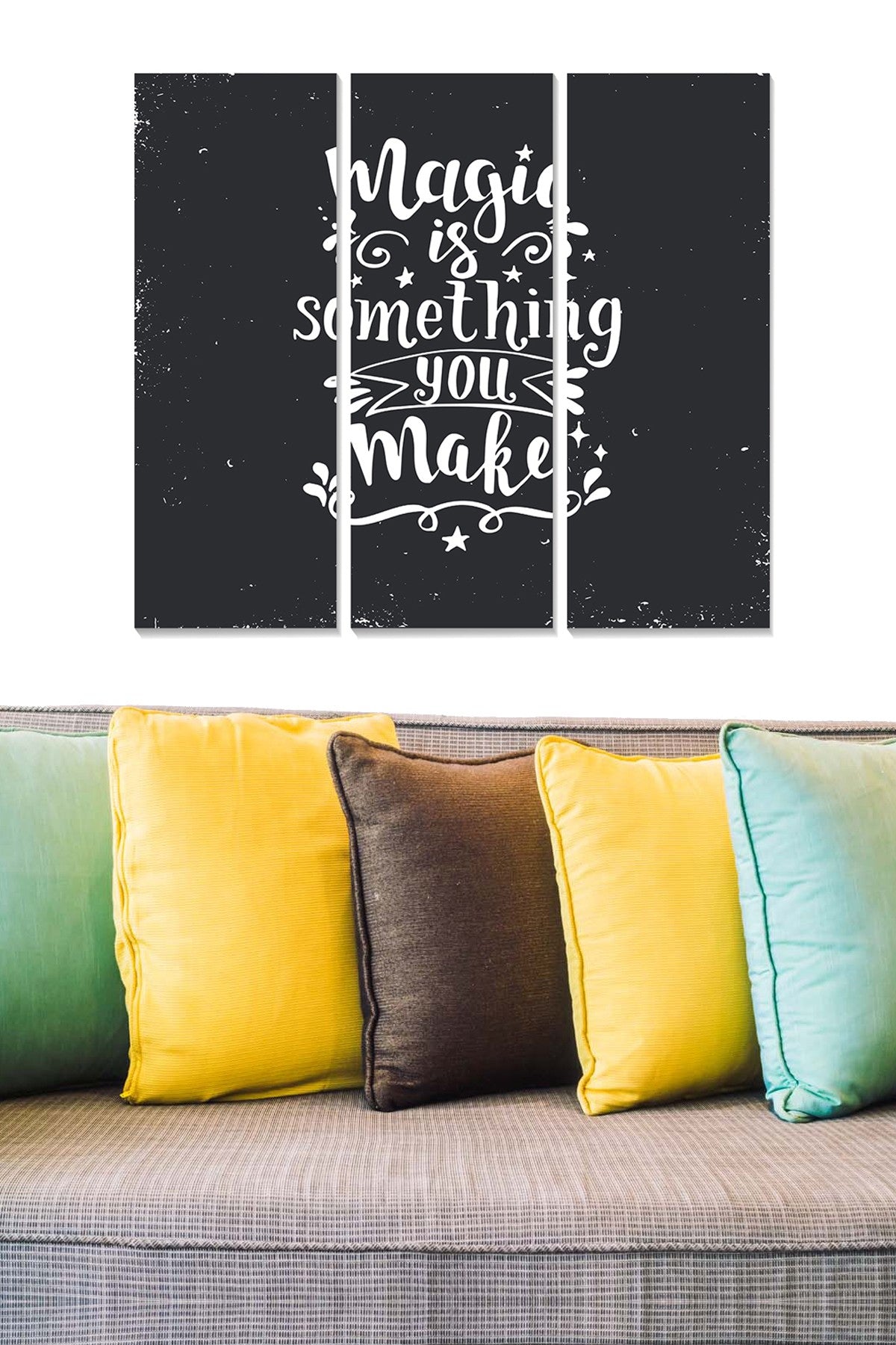 Quadro Decorativo em MDF Multicolor (3 Peças) – 70 x 50 cm, 3 mm | MDF394593265