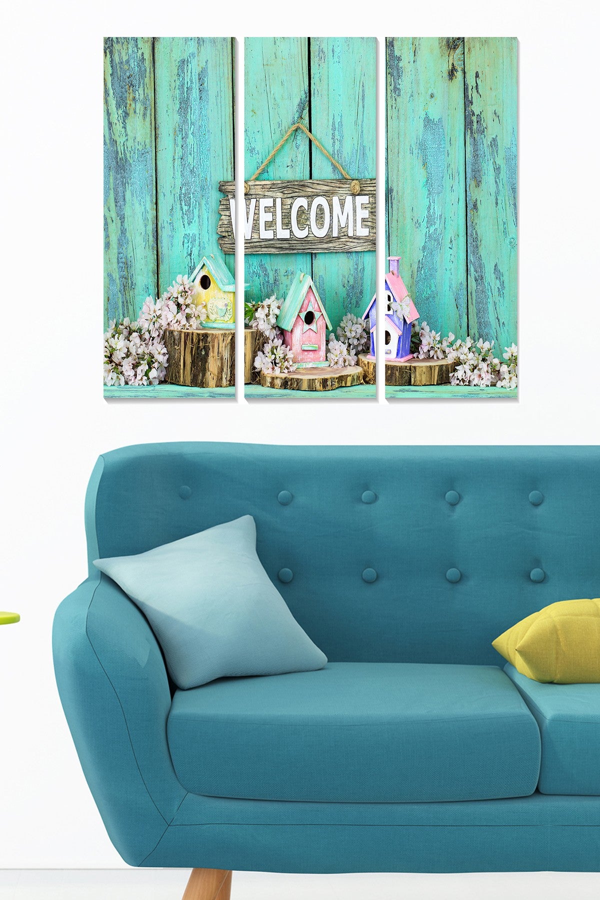 Quadro Decorativo em MDF Multicolor – Conjunto de 3 Peças (20x50 cm cada) – Tamanho Total 70x50 cm