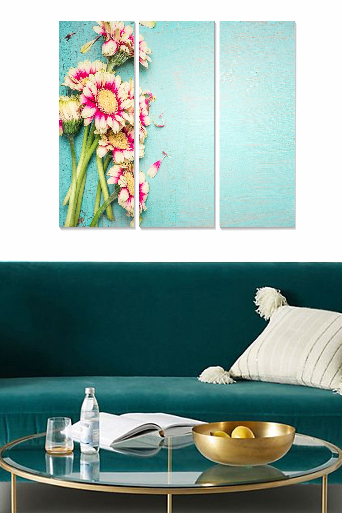 Quadro Decorativo em MDF Multicolor – Conjunto 3 Peças (20x50 cm cada, Total 70x50 cm, espessura 3 mm)