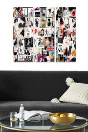 Quadro Decorativo em MDF Multicolor (3 Peças) 20x50 cm cada, Espessura 3 mm, Tamanho Total 70x50 cm