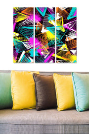 Quadro Decorativo Multicolor em MDF – Conjunto 3 Peças (20x50 cm cada), Total 70x50 cm, Espessura 3 mm