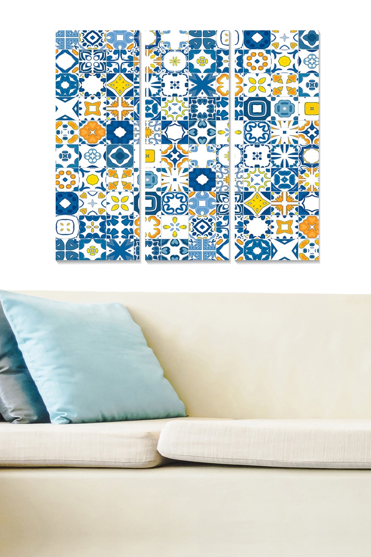 Quadro Decorativo em MDF Multicolor – Conjunto 3 Peças (3 mm), 3x 20x50 cm | Tamanho Total 70x50 cm