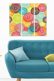 Quadro Decorativo em MDF Multicolor – Conjunto de 3 Peças, 70x50 cm (20x50 cm cada), MDF 3 mm