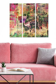 Tríptico Decorativo em MDF Multicolor – Conjunto de 3 Peças (3 mm) – 70 x 50 cm (3 x 20 x 50 cm)