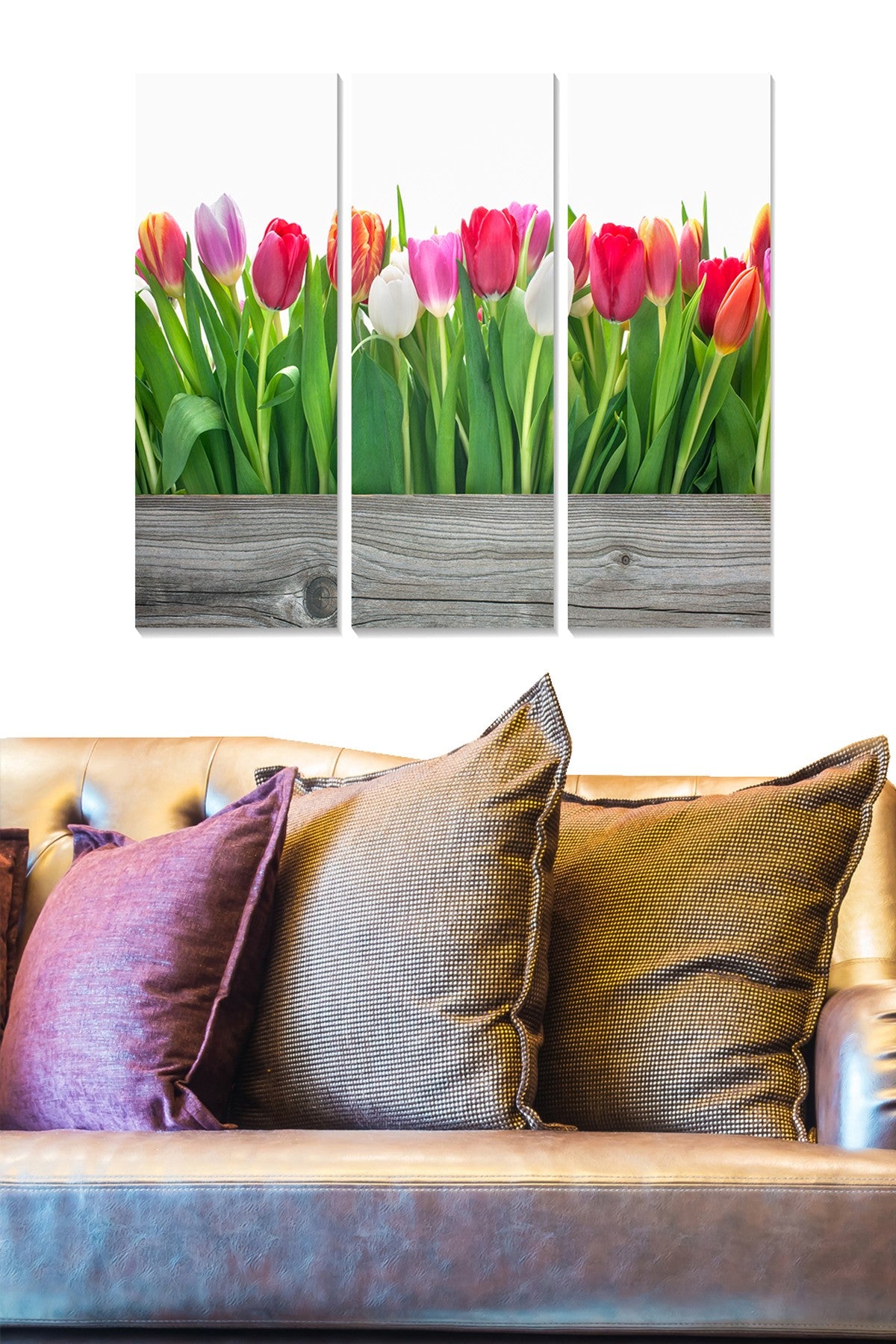 Quadro Decorativo em MDF Multicolor (Conjunto 3 Peças) 20x50 cm cada, Total 70x50 cm – MDF41868