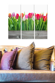 Quadro Decorativo em MDF Multicolor (Conjunto 3 Peças) 20x50 cm cada, Total 70x50 cm – MDF41868