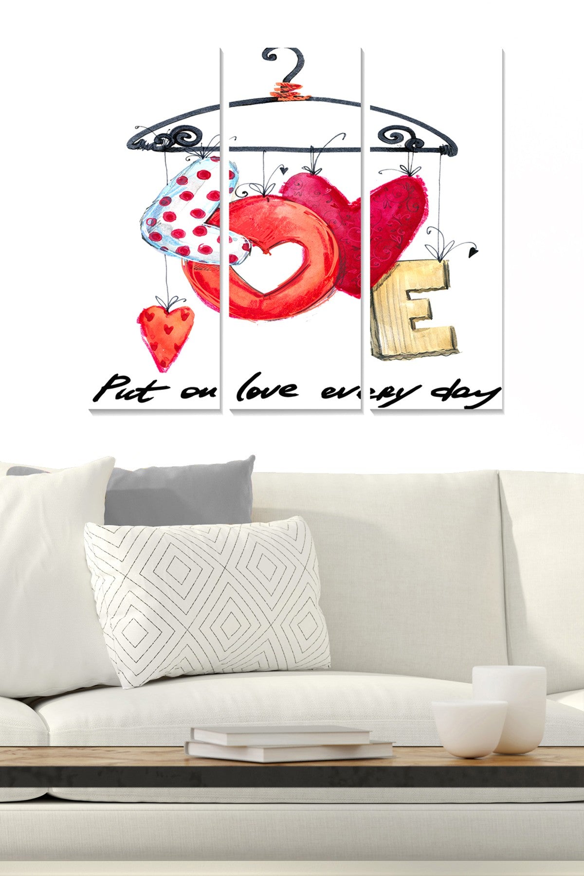 Quadro Decorativo em MDF Multicolor – Conjunto 3 Peças, 70x50 cm, 3 mm